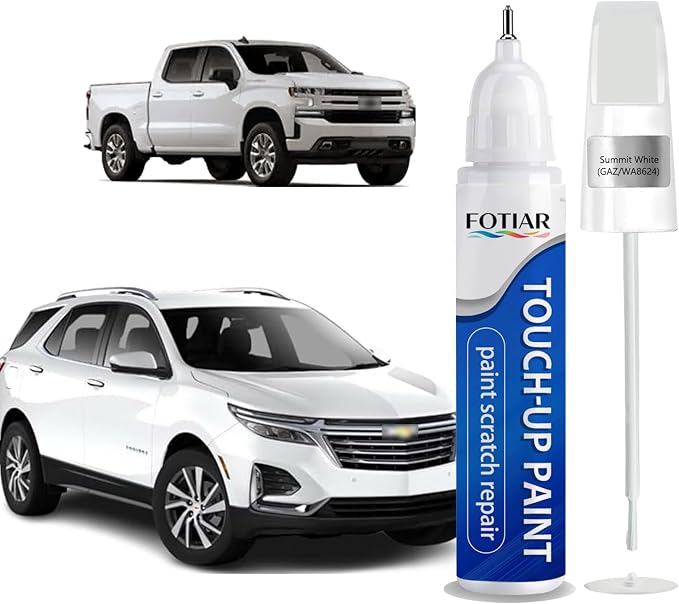 Summit White GAZ/WA8624 Touch up Paint for Chevrolet-Exact Match Scratch Repair Kit 2-In-1 Premium Car Paint Pen for Chips & Nicks