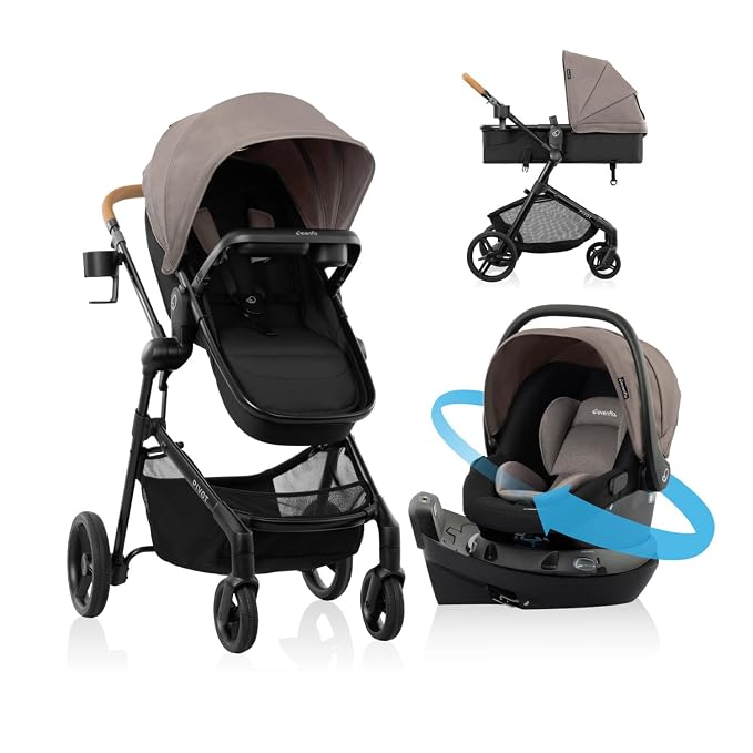 Pivot NXT Travel System with Litemax NXT Infant Car Seat Driftwood Brown