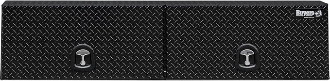 Buyers Products 1721363 Topsider Truck Tool Box, 18x16x72 Inch, Gloss Black Diamond Tread Aluminum, Dual Flip-Up Doors, Locking Compression Latch, Weather Resistant, No-Drill Mount, Made in USA