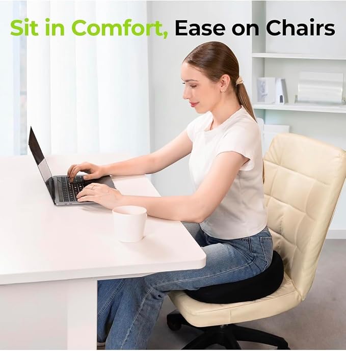 DonutRelax Seat Cushion – Ergonomic Donut Pillow for Tailbone & Pressure Relief, Breathable Mesh Cushion for Office Chair, Home, Car & Wheelchair