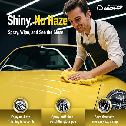 Nanoskin QUICK SHINE Quick Detail Spray 5 Gallons - Waterless Detailer Spray for Car Detailing | Deep Gloss Car Wax Booster & Clay Lubricant | Removes Dust, Smudges, Fingerprints & Other Contaminants, Yellow, 640.00 Fl Oz (Pack of 1)
