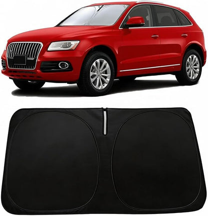 Windshield Sun Shade for Audi Q5 2014-2017 Accessories, Car Front Window Sun Visor & Heat Shield | 240T Sunshade Protection Blocks UV Rays Keep Your Car Cooler