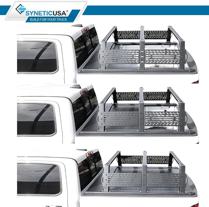 Syneticusa AR Automatic Retractable Truck Bed Cover with R6 Rack for Ford F-150 2004–2026 | 5.5' (67”) Short Bed | Aluminum Hard Retractable Tonneau Cover | Easy Installation | Waterproof, Low-Profile