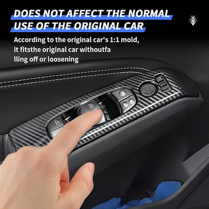 Car Door Power Window Lift Switch Protection Decor Panel for Nissan Altima 2019 2020 2021 2022 2023 2024 2025 2026 Auto Interior Accessories Armrest Side Pull Handle Trim Cover Carbon Fiber Style Kit