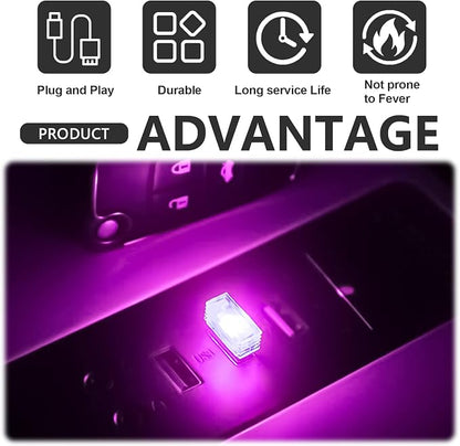 7 Pieces Car Ambient Lighting Kit USB LED Atmosphere Lamp with 7 Color Options Rechargeable Multicolor Interior Night Light for Car Truck Van SUV and Laptop Decor