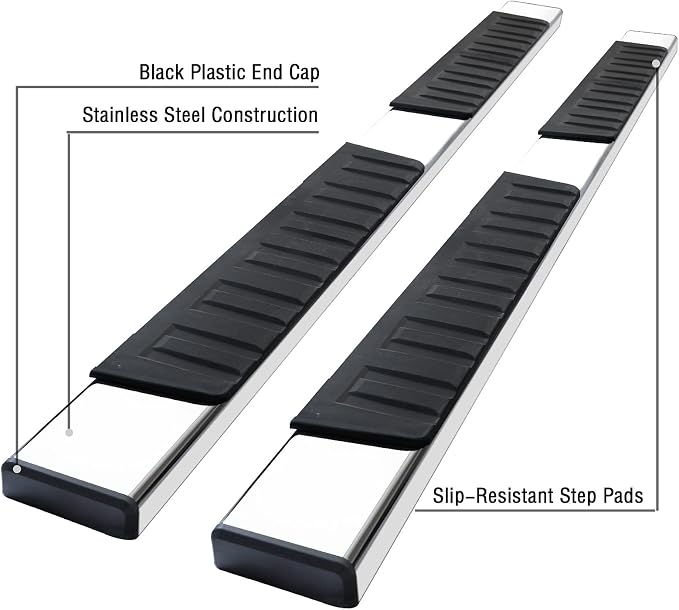 COMNOVA AUTOPART Running Boards Compatible with Vehicle Nissan Frontier 2005-2026 Crew Cab, Frontier Side Steps for Easy Access Nerf Bars, Stainless Steel, 6 Inch Step Bar.