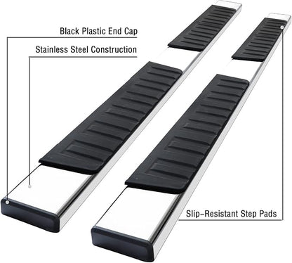 COMNOVA AUTOPART Running Boards Compatible with Vehicle Nissan Frontier 2005-2026 Crew Cab, Frontier Side Steps for Easy Access Nerf Bars, Stainless Steel, 6 Inch Step Bar.