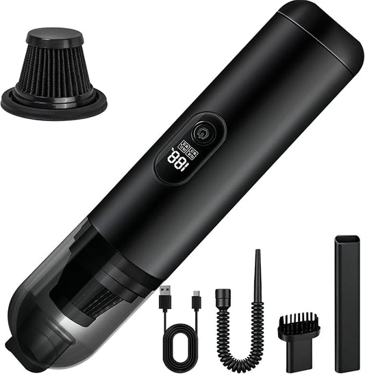 Handheld Car Vacuum Portable Cordless, 2 in 1 Handheld Vacuum Cleaner 18000PA High Power Air Blower,2 Speed Mini Hand Held Vacuum Rechargeable for Home, Car, Office, Pet Hair