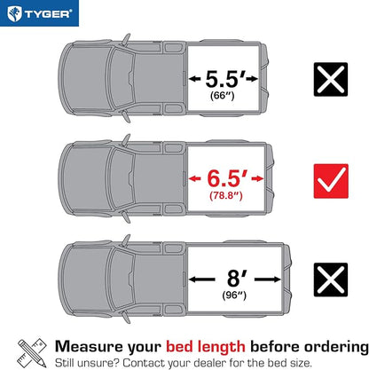 Tyger Auto T3 Soft Tri-Fold Truck Bed Tonneau Cover Compatible with 2004-2008 Ford F-150; 2005-2008 Lincoln Mark LT | Styleside 6.5' Bed (78") | TG-BC3F1017, Black
