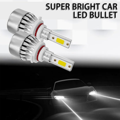 2 PCS 9005/HB3 Car LED Light Replacement, 3800LM 6000K Super Bright Waterproof C6 Fog Lighting Bulb, Plug & Play Led Headlights High and Low Beam Car Accessories