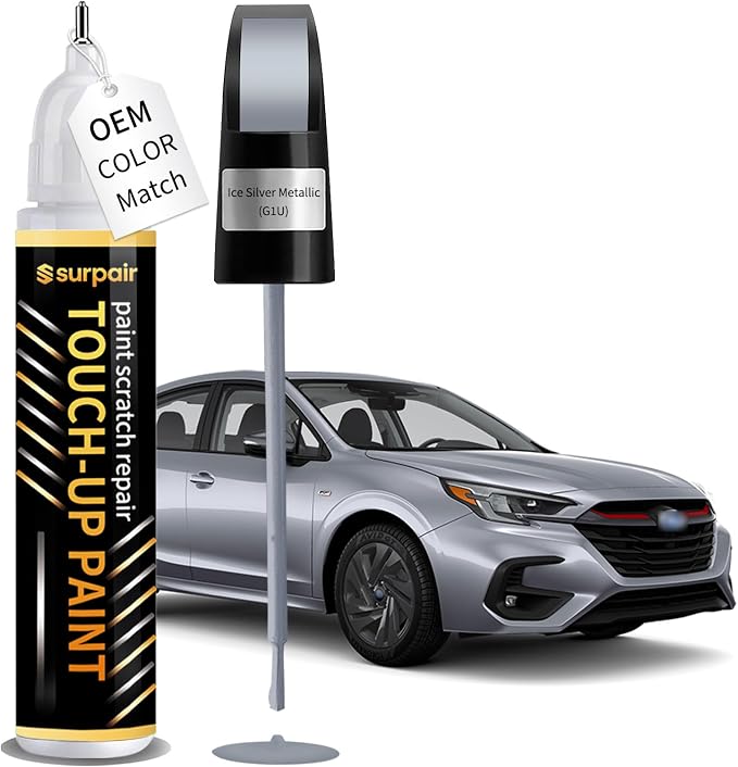 Ice Silver Metallic G1U Touch up Paint for Subaru OEM Color Match Car Scratch Repair Kit for Nicks & Chips Scratches Quick & Easy Paint Fix 2-In-1 Car Scratch Remover Pen