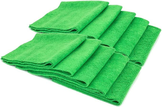 Autofiber [Mr. Everything] Premium Paintwork and Coating Leveling Towel (16"x16") 10 Pack (Green)
