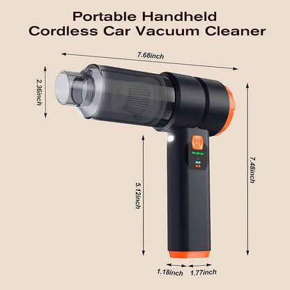 Cordless Handheld Car Vacuum, 13000Pa Powerful Suction Brushless Motor, 2H Type-C Fast Charge, 40-Min Battery, HEPA Filter, 1.2lbs Lightweight, Portable for Car Home Pet Hair Cleaning