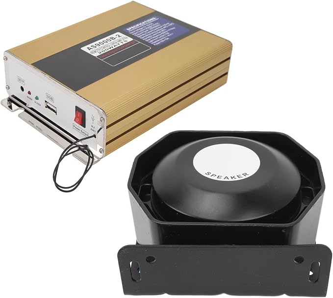 200W Warning Emergency Siren Speaker with Remote Control, Vehicle PA System for SUV ATV UTV Fire Truck Ambulance