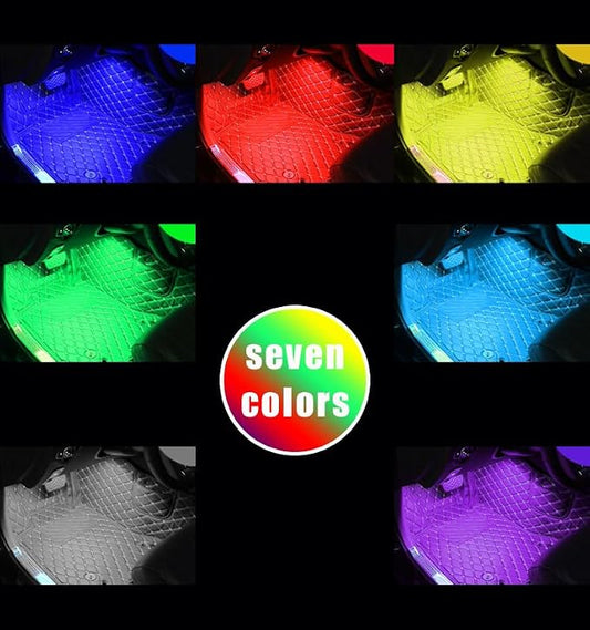 Car Interior LED Lights,Car Accessories, Automotive Ambient Neon Light Kit with USB Port, Gifts for Men and Women, 4 in 1 Decoration Lights for Car, Garden, Home, Party (RGB Colorful)