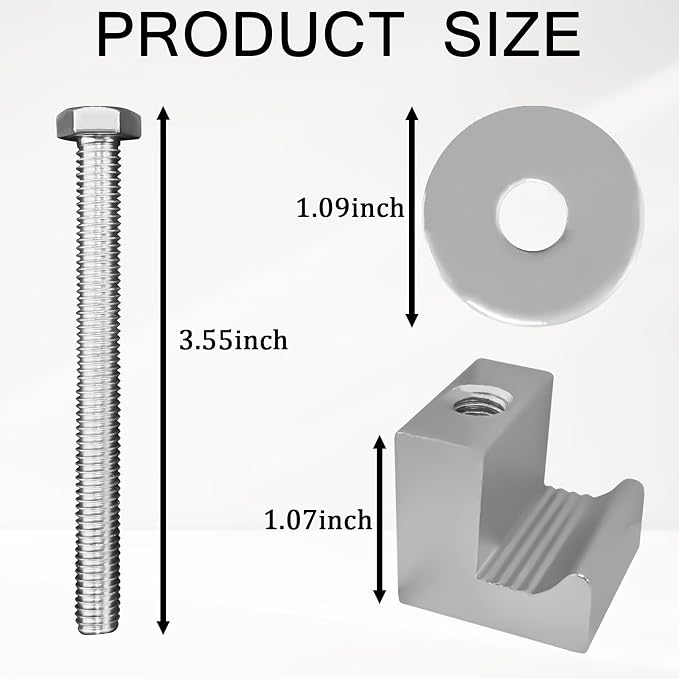 4PCS Truck Tool Box Mounting Kit, J Hook Truck Crossover Tool Boxes for Bed of Truck Aluminum Pickup Toolbox Rail Mounting Kit for Fix Tool Boxes Tie Downs Comes With Fastening Nuts(Silver)