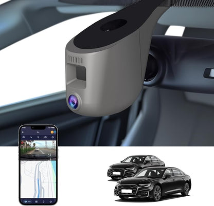 Single Channel 4K Dash Cam for Audi A6 2025(with ADAS), 55 TFSI Quattro Remium, Avant, Hybrid, Sportback,OEM-Style,Loop Recording,Easy Installation,WiFi & App,64G Card