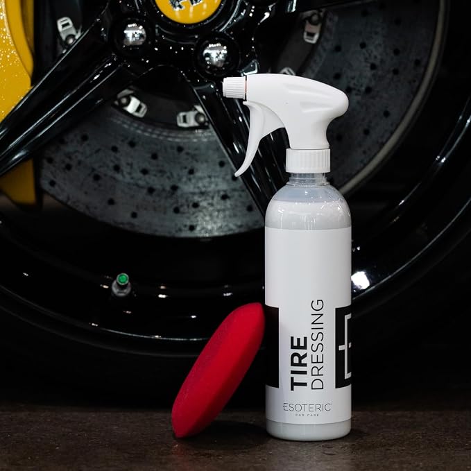 ESOTERIC Tire Dressing Spray 16oz | Perfect Black Look for Tires | Long Lasting User Friendly Tire Shine | Durable UV Protection | Ceramic Tire Shine Matte Finish | Non Greasy Dry Finish