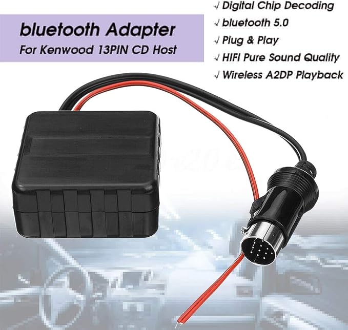Car Bluetooth AUX Adapter HiFi Stereo System for Kenwood 13-pin CD Host