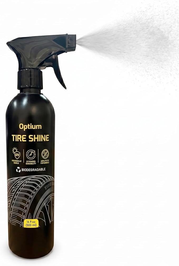BYCSA Professional 500 mililiters Tire Shine - High Gloss Tire Dressing & Long-Lasting Wet Look - UV Protectant Prevents Cracking & Fading - Biodegradable & Phosphate-Free Formula - Car Detailing