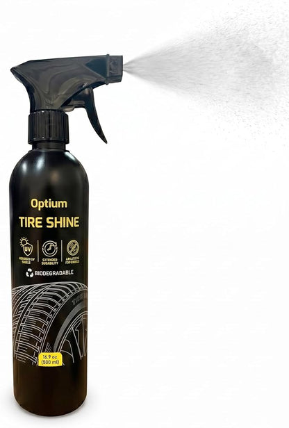 BYCSA Professional 500 mililiters Tire Shine - High Gloss Tire Dressing & Long-Lasting Wet Look - UV Protectant Prevents Cracking & Fading - Biodegradable & Phosphate-Free Formula - Car Detailing