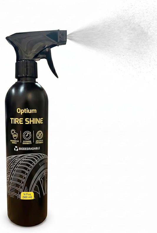 BYCSA Professional 500 mililiters Tire Shine - High Gloss Tire Dressing & Long-Lasting Wet Look - UV Protectant Prevents Cracking & Fading - Biodegradable & Phosphate-Free Formula - Car Detailing