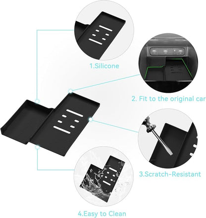 smabee Center Console Wireless Charging Protective Mat for Kia Sorento 2021-2025 2026 Silicone Protection Pad Center Console Liner Interior Accessories Black
