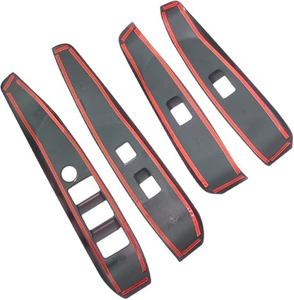 Kolya Compatible with 2018 2019 2020 2021 2022 2023 2024 2025 Toyota Camry Accessories Door Window Switch Panel Cover Window Control Button Trim (Red Color)