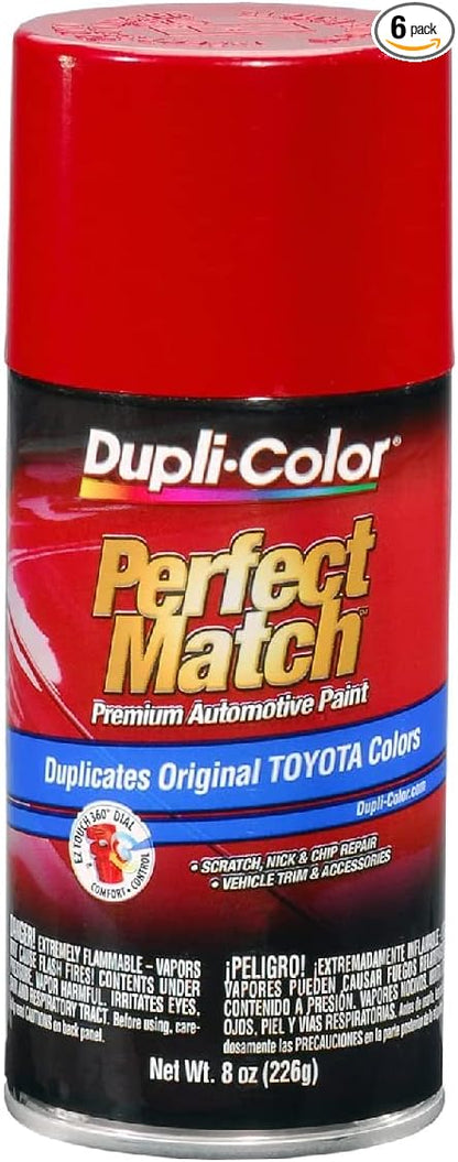 Dupli-Color EBTY15607-6PK Perfect Match Automotive Spray Paint – Toyota Super Red II, 3E5 – 8 oz. Aerosol Can, 6-Pack