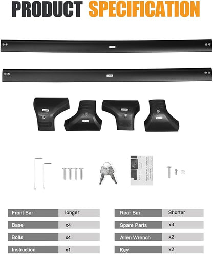 KINGGERI 260Lbs Lockable Roof Rack Cross Bars Compatible with Toyota Corolla Cross 2022 2023 2024 2025 2026 (with Flush Side Rails), Heavy Duty All Aluminum Rail Crossbar Anti-Theft Metal Matte Coated