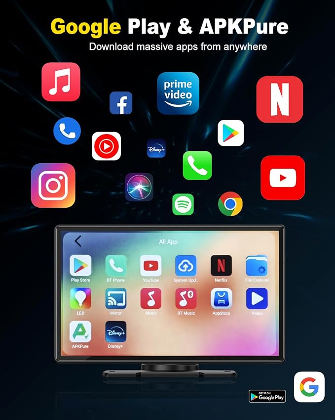 2026 Wireless CarPlay Adapter & Android Auto Wireless Adapter，Magic Box Upgrade Edition (Built-in Cooling Fan), Stream Netflix, YouTube, for Cars with OEM Wired CarPlay/Android Auto
