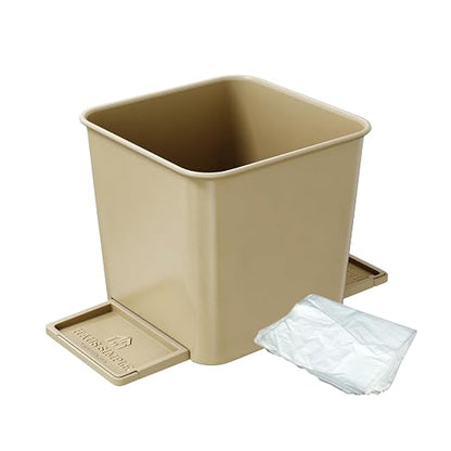 Car Trash Can with Stability Wings – Leakproof Portable Garbage Bin for Fabric & Rubber Mats – Compact Durable Plastic Auto Organizer for Cars, SUVs, Trucks (Mocha, Small)