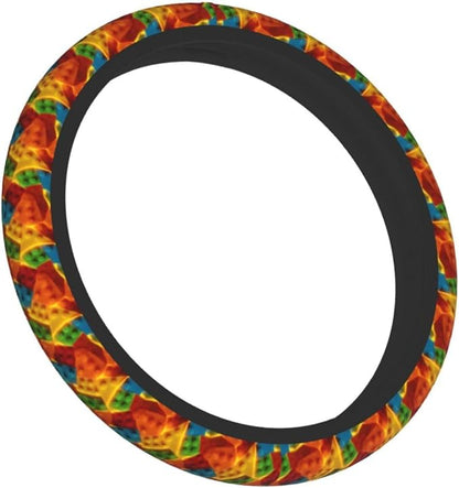 Building Blocks Steering Wheel Covers Non Slip Neoprene Universal 15 Inch Steering Wheel Protector Car Cover for Men Women