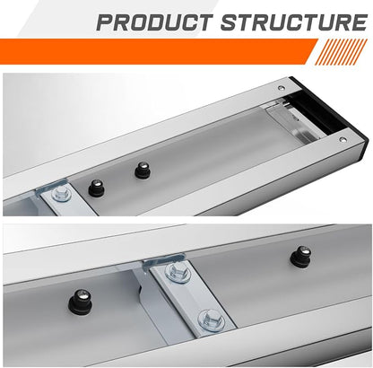 [Pair] 6.75 Inch Chrome Stainless Steel Running Boards Side Step Bars Compatible with 07-19 Silverado Sierra Regular Cab