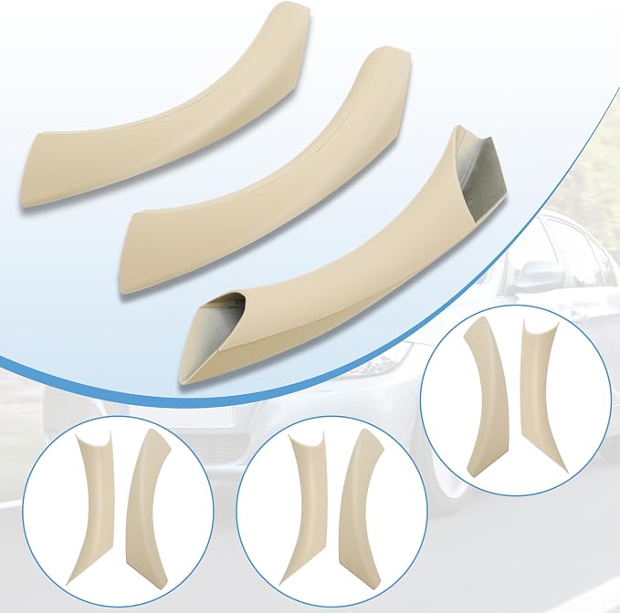 Compatible with BMW 3 Series Door Handle Covers E90/E91/E92/E93 2004-2011,6PCS Left and Right Passenger Interior Door Pull Handle Set for BMW 318i,320i,323i,325i,328i,330i,335i(Beige)