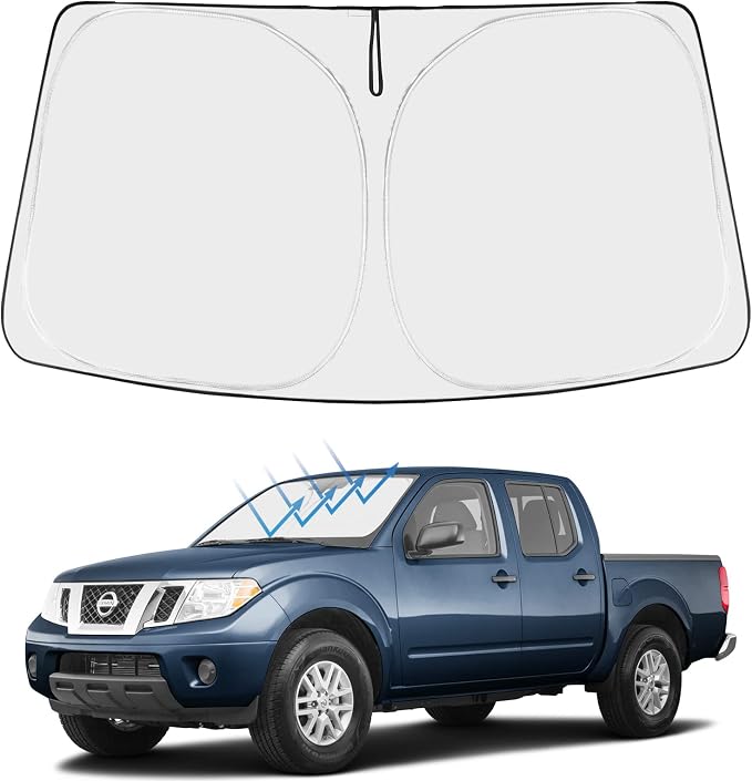Proadsy 2026 Upgrade Front Windshield Sun Shade Foldable Sunshade Protector Custom Fit 2005-2021 Nissan Frontier, 2Dr 4Dr KingCab CrewCab Pickup Accessories