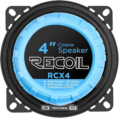 RECOIL RCX4 Echo Series 4-Inch Car Audio Coaxial Speaker System