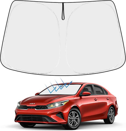 Proadsy 2026 Upgrade Front Windshield Sunshade Foldable Sun Shade Protector Sun Visor Custom Fit 2019-2023 2024 Kia Forte
