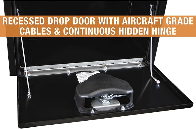 Buyers Products 1703350 Black Steel Underbody Truck Tool Box – 14 x 12 x 24 Inch - Truck Bed & Underbelly RV Storage Box, Locking T-Latch, Weather-Resistant, Heavy-Duty Flatbed Job Box, Made in USA