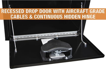 Buyers Products 1703350 Black Steel Underbody Truck Tool Box – 14 x 12 x 24 Inch - Truck Bed & Underbelly RV Storage Box, Locking T-Latch, Weather-Resistant, Heavy-Duty Flatbed Job Box, Made in USA