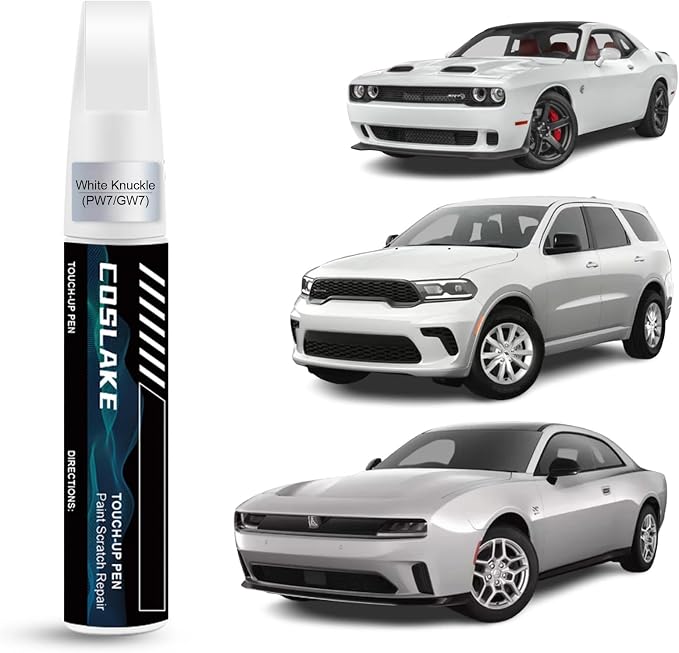 Car Touch Up Paint(White Knuckle(PW7/GW7)) for Dodge, Car Paint Scratch Repair Kit, Quick & Easy Solution to Repair, 2 in 1 Scratch Remover Pen with 2PCS Disposable Micro Applicators