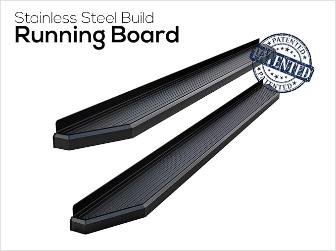 APS Black Stainless Steel Running Boards Style Compatible with Ram 1500 2009-2018 Crew Cab & Ram 2500 3500 2010-2026 (Side Steps Bars) 6in Wide