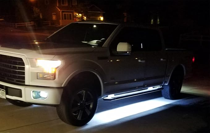 iJDMTOY 40-Inch 63-SMD Flexible LED Running Board/Side Step Lighting Kit Compatible with Ford GMC Chevy Dodge Toyota Nissan Honda Truck SUV, Xenon White