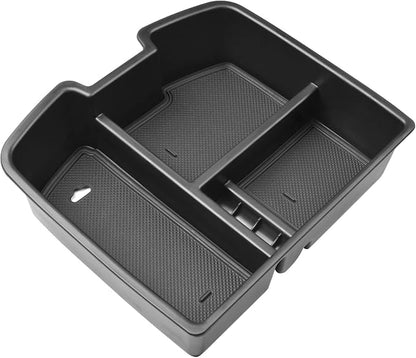 HGWEI Center Console Organizer Compatible with 2007-2014 Chevy Silverado GMC Sierra Avalanche Tahoe Suburban Yukon Yukon XL Accessories, Floor Mounted Center Console ONLY, Black Trim