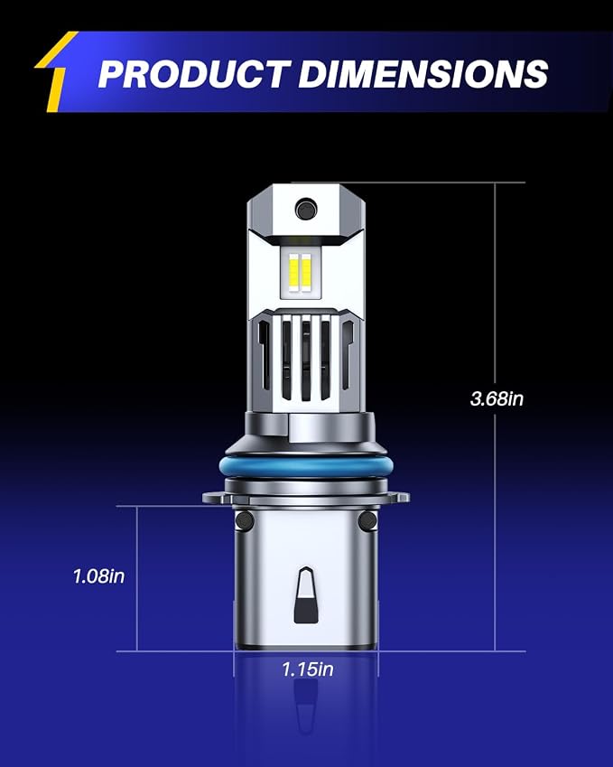 AUTOONE 9007 LED Bulbs, 40000LM HB5 Light Replacement 1:1 Halogen Size Fog Lights, Plug-N-Play, IP68 Waterproof