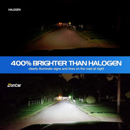 9005/HB3 9006/HB4 LED Bulbs Combo, 24000LM 6500K Cool White Super Bright, Turbo Cool Fan, Pack of 4