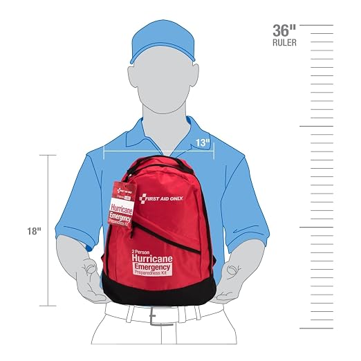 First Aid Only 91055 Emergency Preparedness 2 Person Backpack, Hurricane