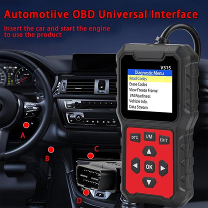 V315 OBD2 Diagnostic Diagnostic Tool Tool, Code Reader, Engine Light Diagnostic Tool, Battery Voltage Tester, for OBD2 Cars & Trucks Since 1996