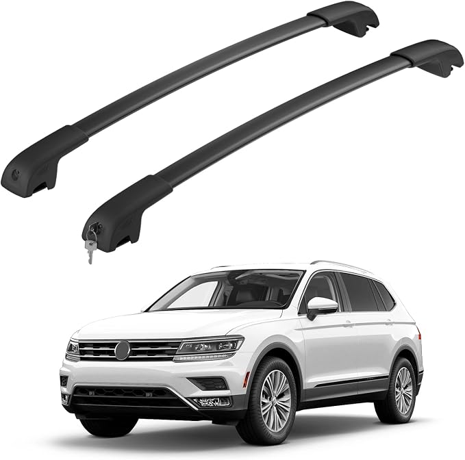 300lbs Lockable Roof Rack Cross Bar Fit for Volkswagen VW Tiguan 2018-2026 (Not for Limited) & Taos 2022-2026, Aluminum Roof Rails Crossbars for Cargo Bars Luggage Bike Kayak Rack