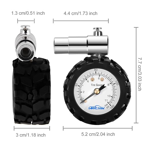 GODESON Presta Valve BicycleTire Pressure Gauge 0-160psi and 0-11bar